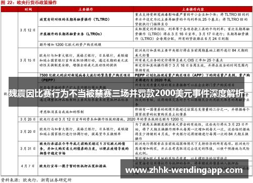 魏震因比赛行为不当被禁赛三场并罚款2000美元事件深度解析